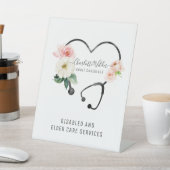 Signe De Table Infirmière soignante Stethoscope floral (In SItu)