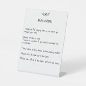 Signe De Table Informations Instructions Location de Maison d'Hôt (Recto)