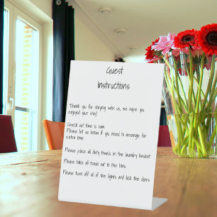 Signe De Table Informations Instructions Location de Maison d'Hôt