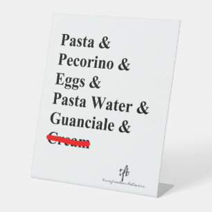 Signe De Table Ingrédients Pasta Carbonara