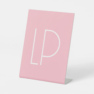 Signe De Table Initiale moderne minimaliste élégante sur fond ros