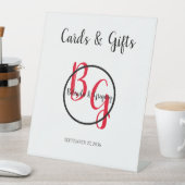 Signe De Table Initiales personnalisées simples Cartes de Mariage (In SItu)
