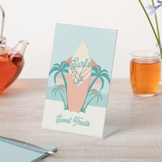 Signe De Table Inscription alimentaire rétro du surf Beach Party (In SItu)