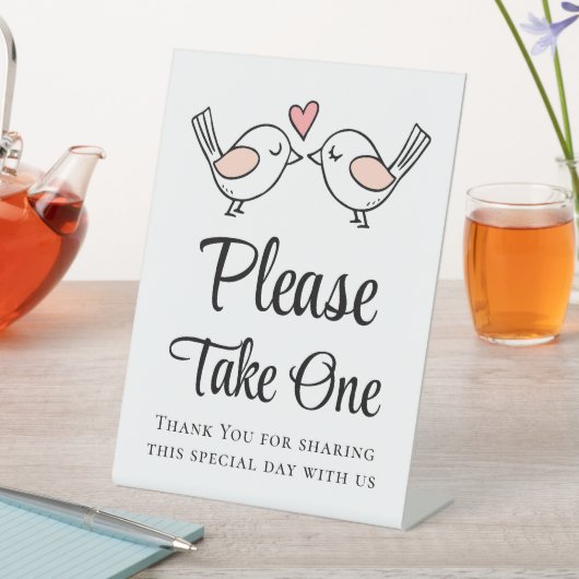 Signe De Table Inséparables Pink Black Lovebirds Faveurs de maria (In SItu)