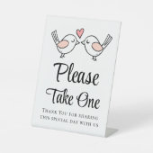 Signe De Table Inséparables Pink Black Lovebirds Faveurs de maria (Recto)