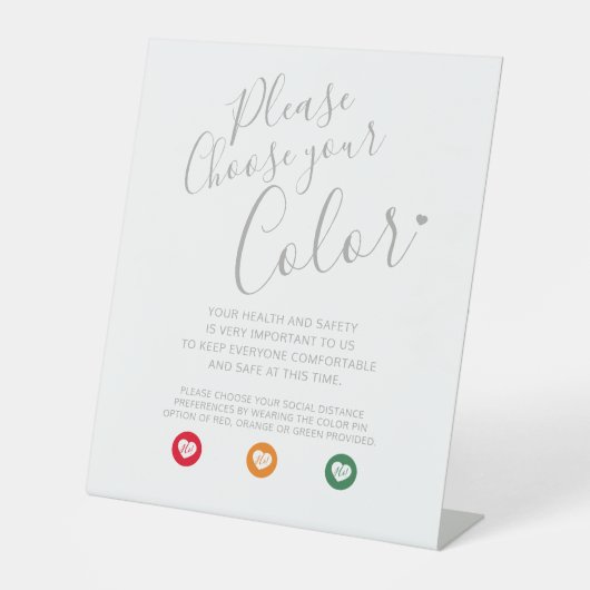 Signe De Table Instruction mariage de distance sociale (Recto)