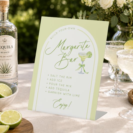 Signe De Table Instructions pour un bar à margaritas pour une fêt
