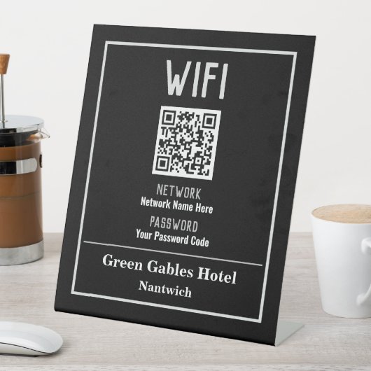 Signe De Table Instructions WiFi avec code QR (In SItu)