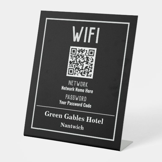 Signe De Table Instructions WiFi avec code QR (Recto)