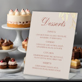 Signe De Table Intemporel Floral Rustic Dessert Menu Mariage