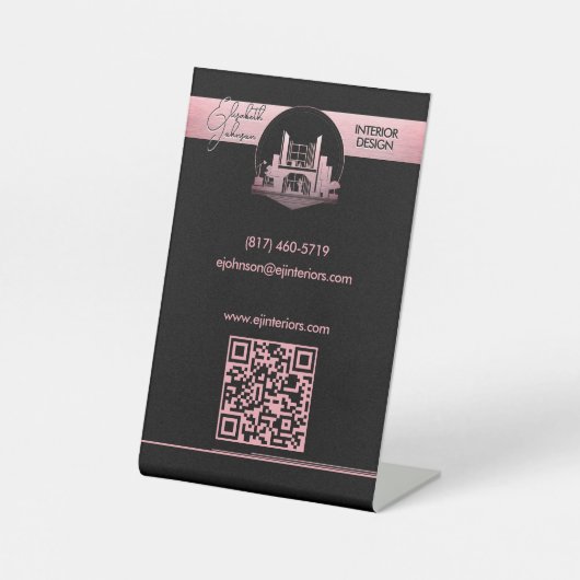 Signe De Table Interior Design or Architect Logo Black and Rose  (Recto)