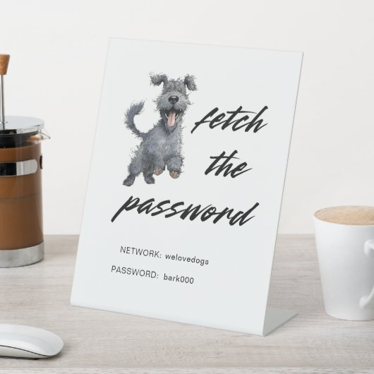 Signe De Table Internet WiFi pour chien mignon (In SItu)