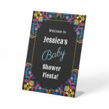 Invitation à la baby shower florale Fiesta mexicai