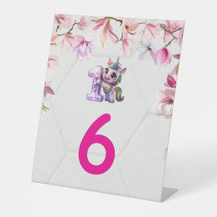 Signe De Table Invitation à une baby shower avec licorne