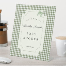 Invitation au Baby shower de En vichy de Sage Gree