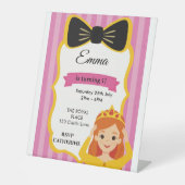 Signe De Table Invitation d'anniversaire de la princesse rose | z (Recto)