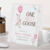 Signe De Table Invitation d'une oie sotte, 1er anniversaire fille (In SItu)