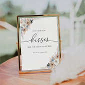 Signe De Table Invité Ivory & Blue Boho Combien de baisers