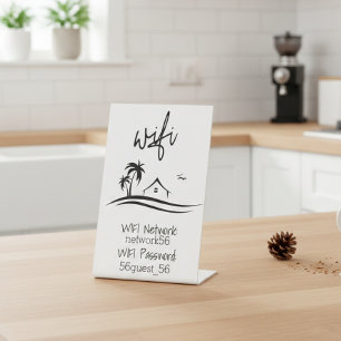 Signe De Table Invité Visiteur WIFI information STR Rental Beach