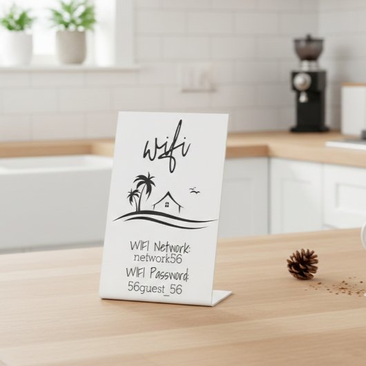 Signe De Table Invité Visiteur WIFI information STR Rental Beach