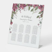 Signe De Table Invités Sièges Graphique Poinsettia Floral Scarlet (Recto)