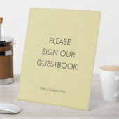 Signe De Table Island Citrus Yellow Wedding Guest Book Sign (In SItu)