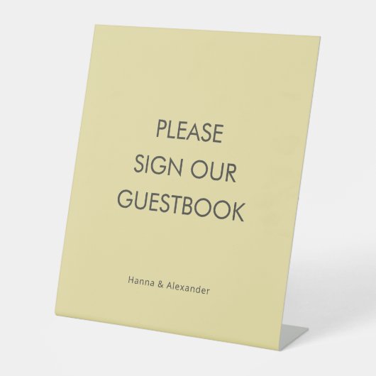Signe De Table Island Citrus Yellow Wedding Guest Book Sign (Recto)