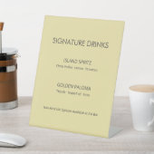 Signe De Table Island Citrus Yellow Wedding Signature Drinks Sign (In SItu)