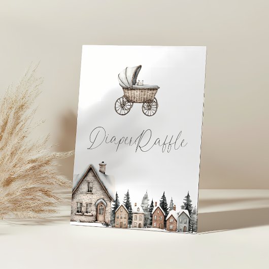 Signe De Table It takes a village Baby Shower Diaper Raffle