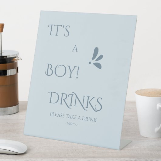 Signe De Table It's A Boy! Minimalism Pastel Blue Drinks (In SItu)