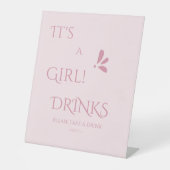 Signe De Table It's A Girl! Minimalism Pastel Pink Drinks (Recto)