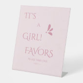 Signe De Table It's A Girl! Minimalism Pastel Pink Favors (Recto)