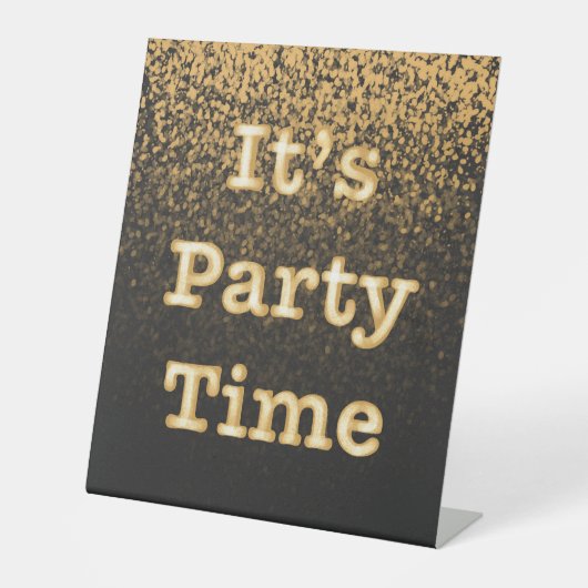 Signe De Table It's Party Time Pedestal Sign (Recto)