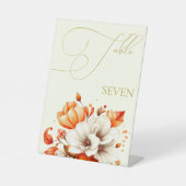 Signe De Table Ivoire & Or Floral Numéro de table (Recto)