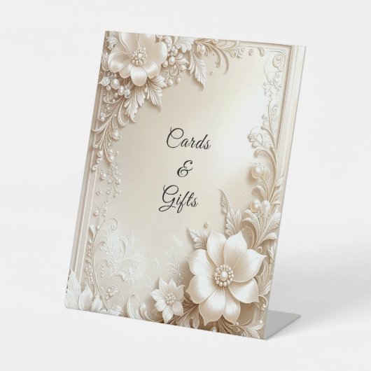 Signe De Table Ivory Flowers Tabletop Signs (Recto)