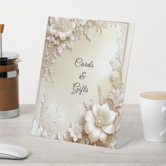 Signe De Table Ivory Flowers Tabletop Signs (In SItu)