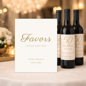 Signe De Table Ivory Gold Anniversary Favors Table Sign