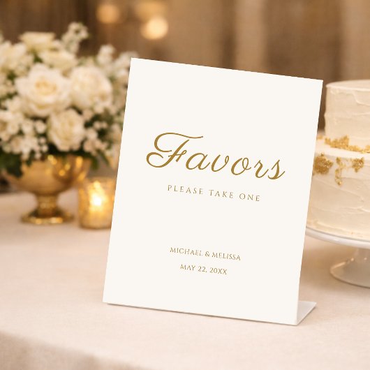 Signe De Table Ivory Gold Anniversary Favors Table Sign