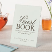 Signe De Table Ivory Minimalist Boho Guest Book Tabletop Sign (In SItu)