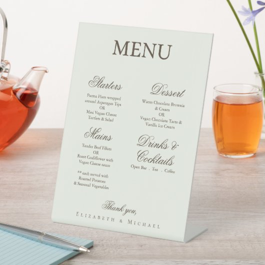 Signe De Table Ivory Minimalist Boho Wedding Menu (In SItu)