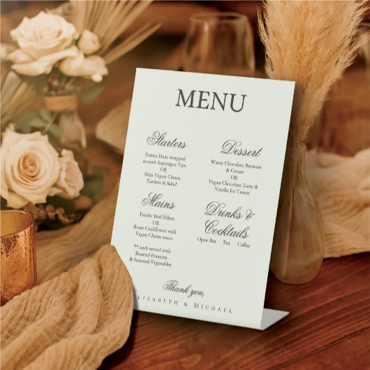 Signe De Table Ivory Minimalist Boho Wedding Menu