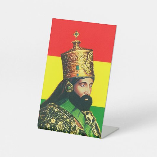 Signe De Table Jah Rastafari Haile Selassie Rasta Livity Roots (Recto)