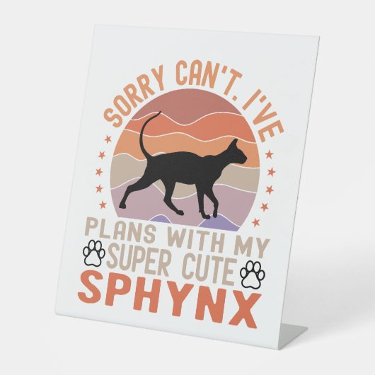 Signe De Table J'ai des plans avec mon chat Sphynx (Recto)