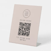 Signe De Table JALAINE Modern Blush Pink Business Menu QR Code (Recto)
