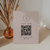Signe De Table JALAINE Modern Blush Pink Business Menu QR Code