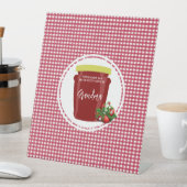 Signe De Table Jam fait maison Rouge et blanc En vichy modifiable (In SItu)