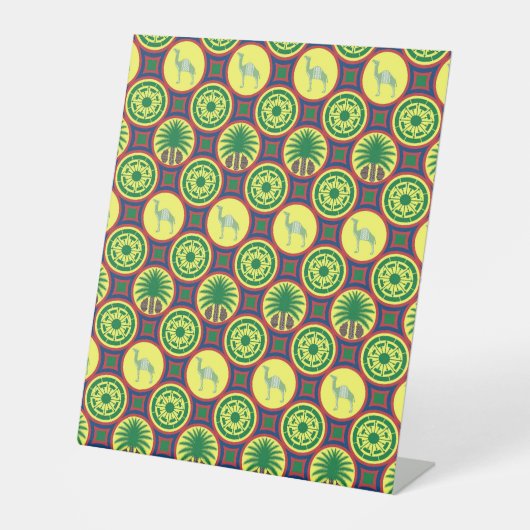 Signe De Table Jamahiri ® Libye | Motif africain (Recto)