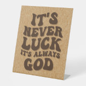 Signe De Table Jamais la chance C’est toujours Dieu (Recto)