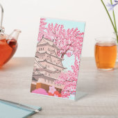 Signe De Table Japonais Sakura Castle Art - Cherry Blossom Printe (In SItu)