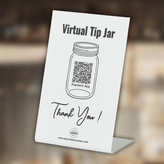 Signe De Table Jar d'astuce virtuelle, application de paiement de
